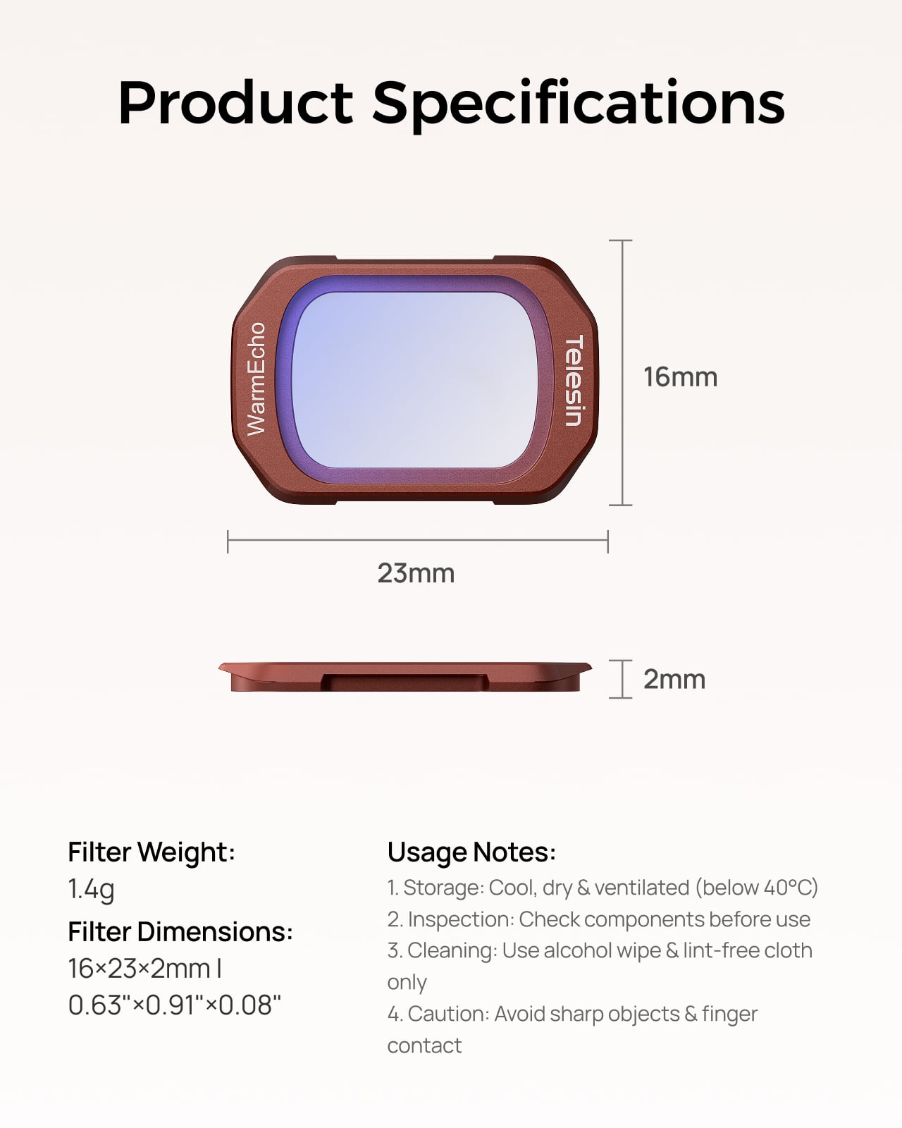 Telesin Osmo Pocket 4 WarmEcho Filtresi