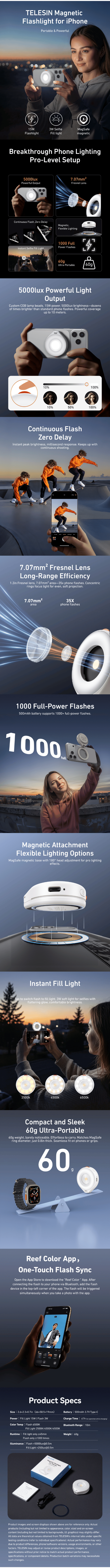 iPhone için MagSafe Flashlight (White)