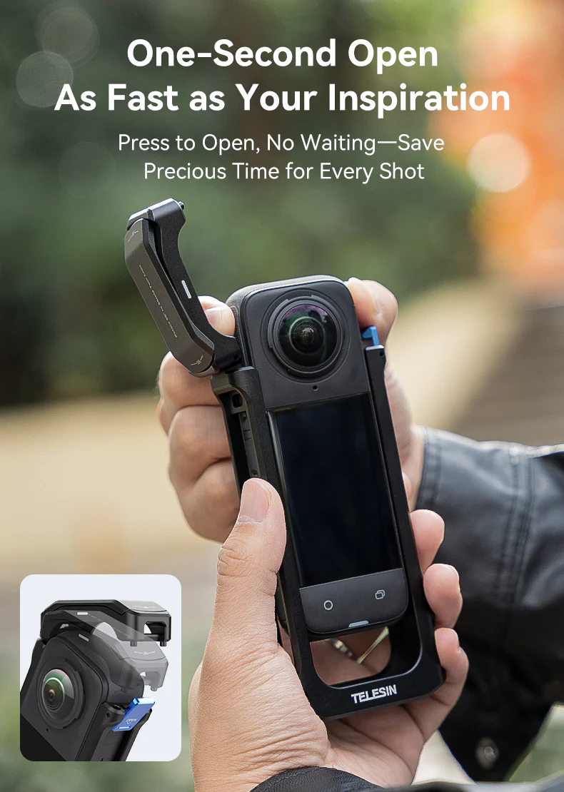 Telesin Full Metal Expansion Cage For Insta360 X4