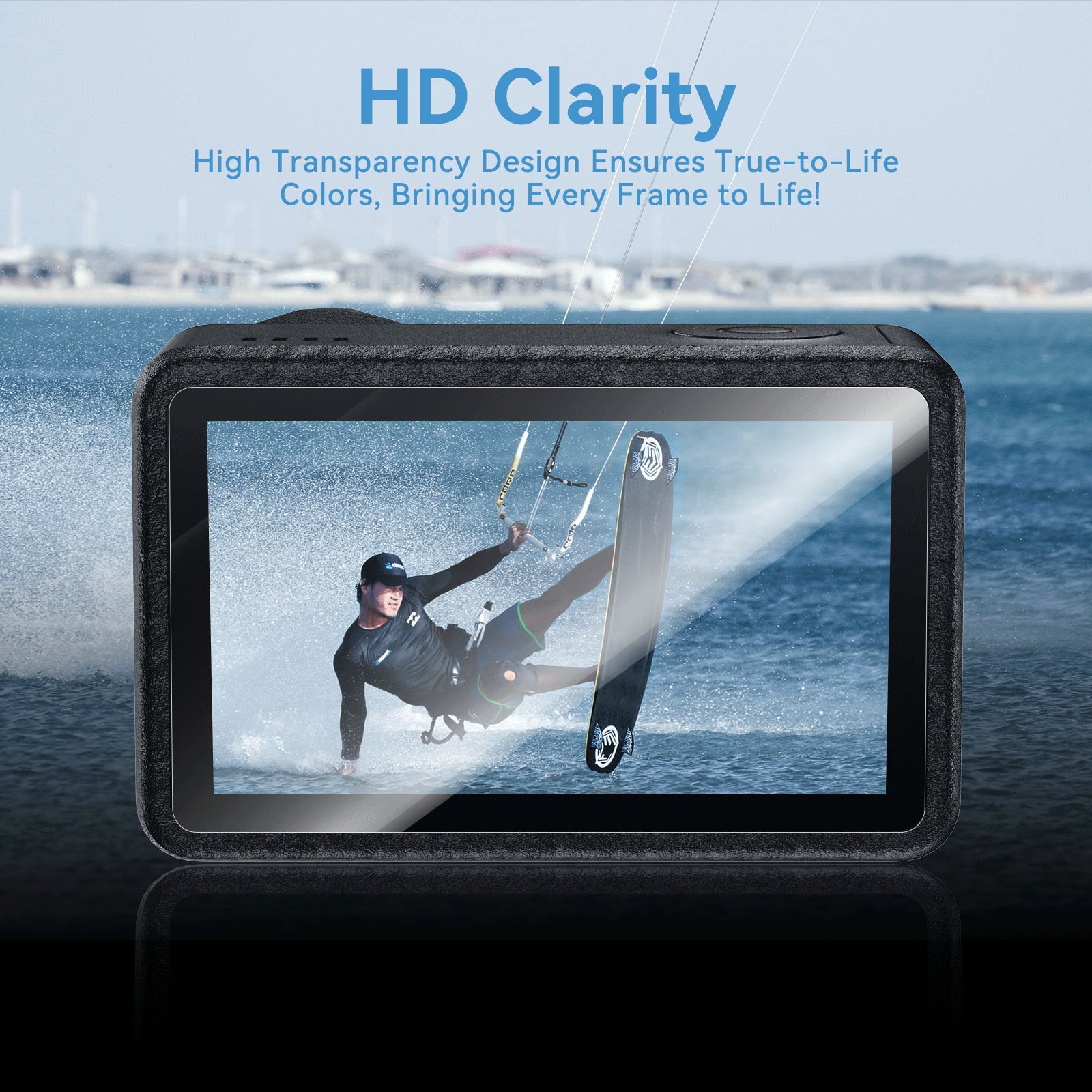 TELESIN DJI Osmo Action 5 Pro Uyumlu Ekran Koruyucu Film Seti (Tempered Glass)