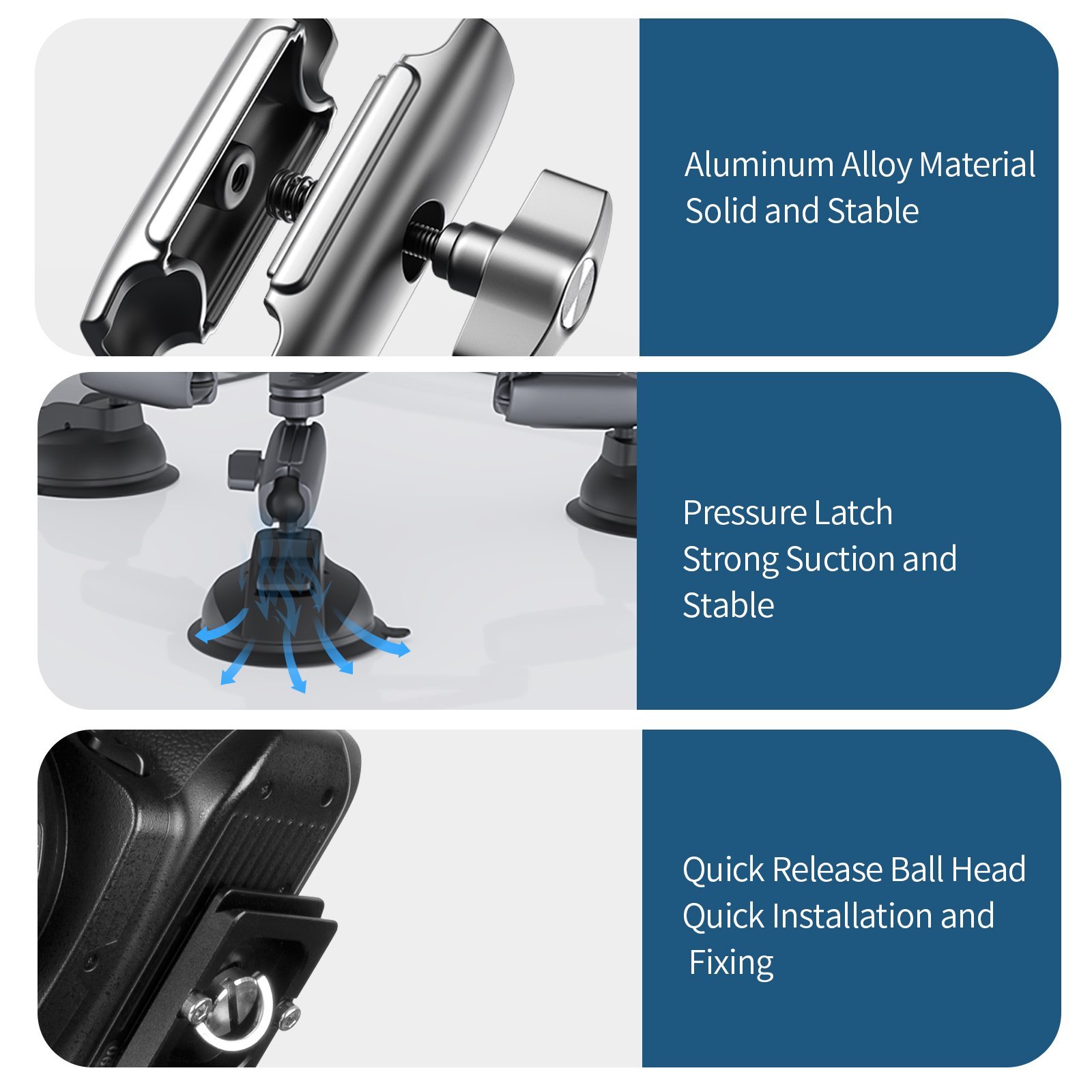 TELESIN 3 Kollu Suction Cup