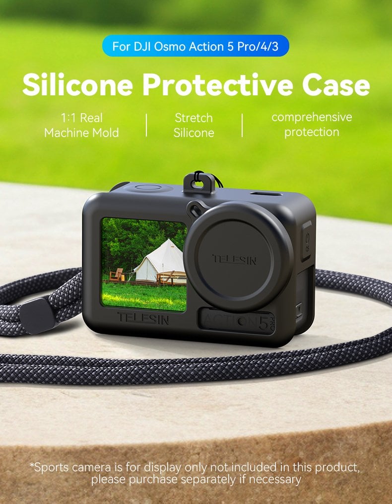 TELESIN DJI Osmo Action 5 Pro Uyumlu Silikon Kılıf