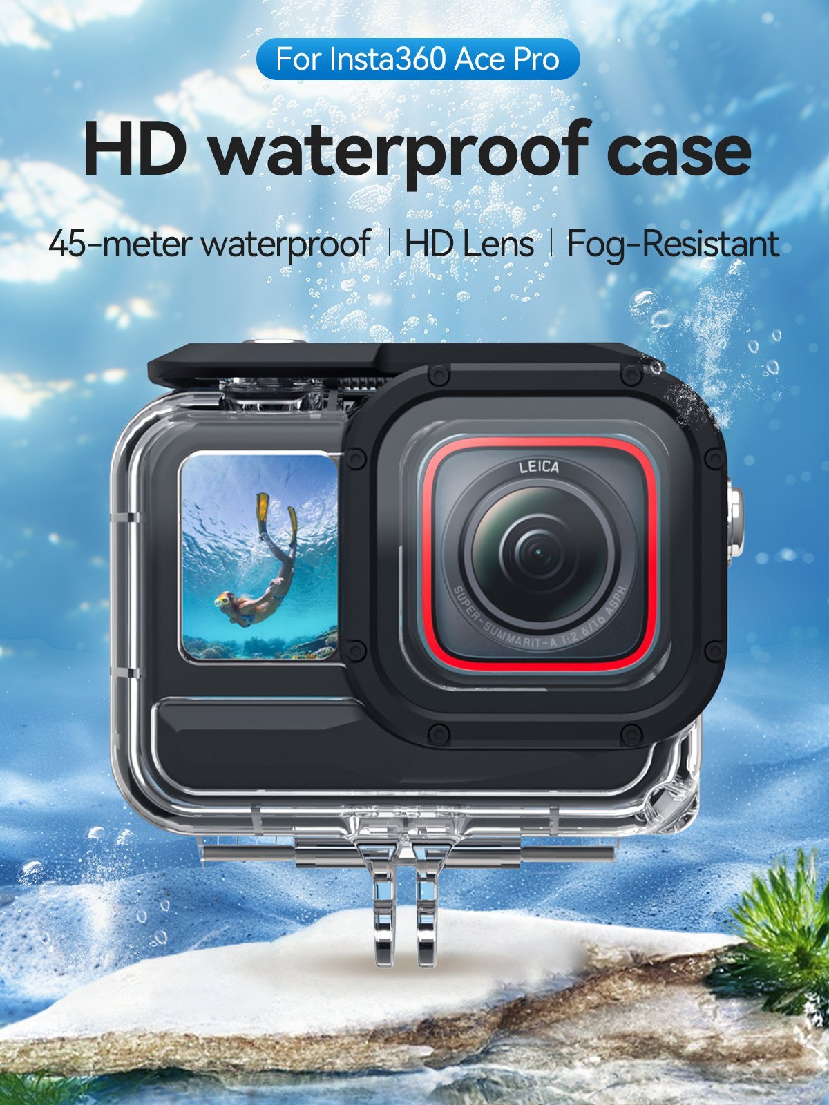 TELESIN Insta360 Ace Pro - Ace Pro 2 Uyumlu Waterproof Case