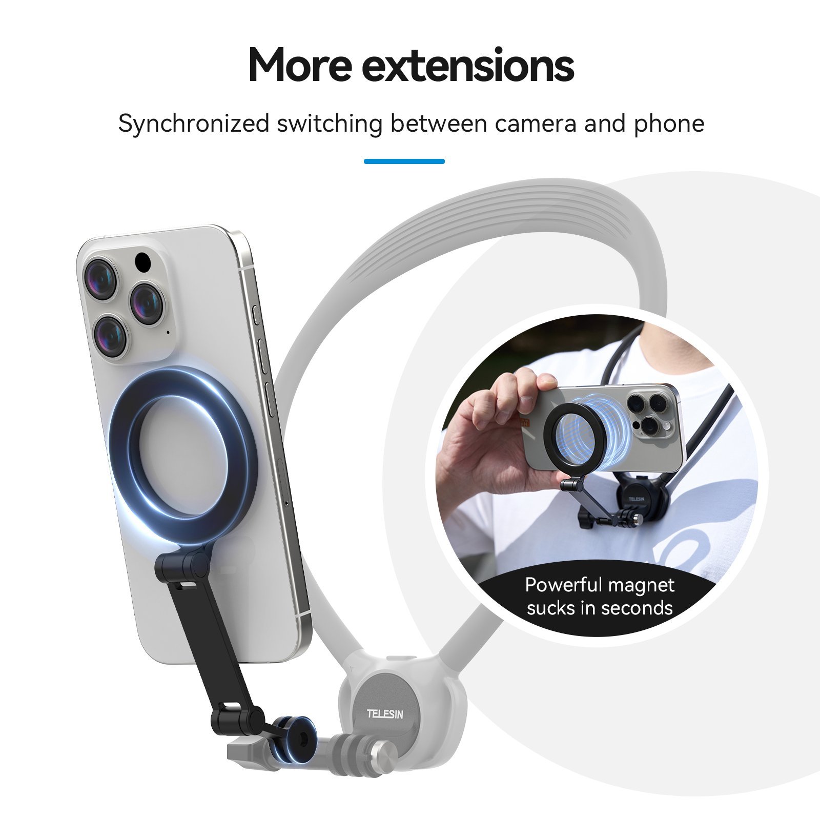 TELESIN Neck Holder SE 2.0 ve Magnetic Bracket