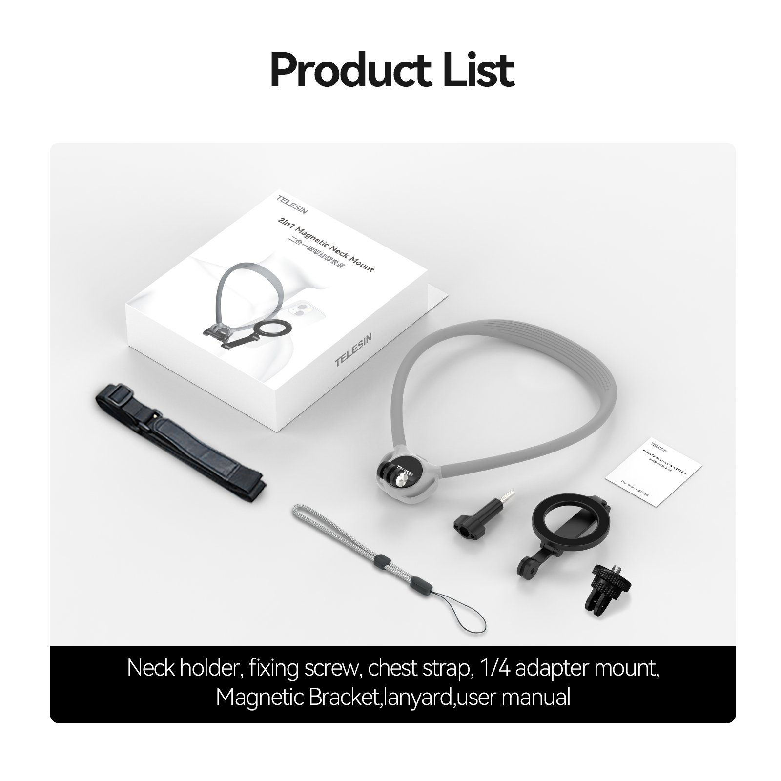TELESIN Neck Holder SE 2.0 ve Magnetic Bracket