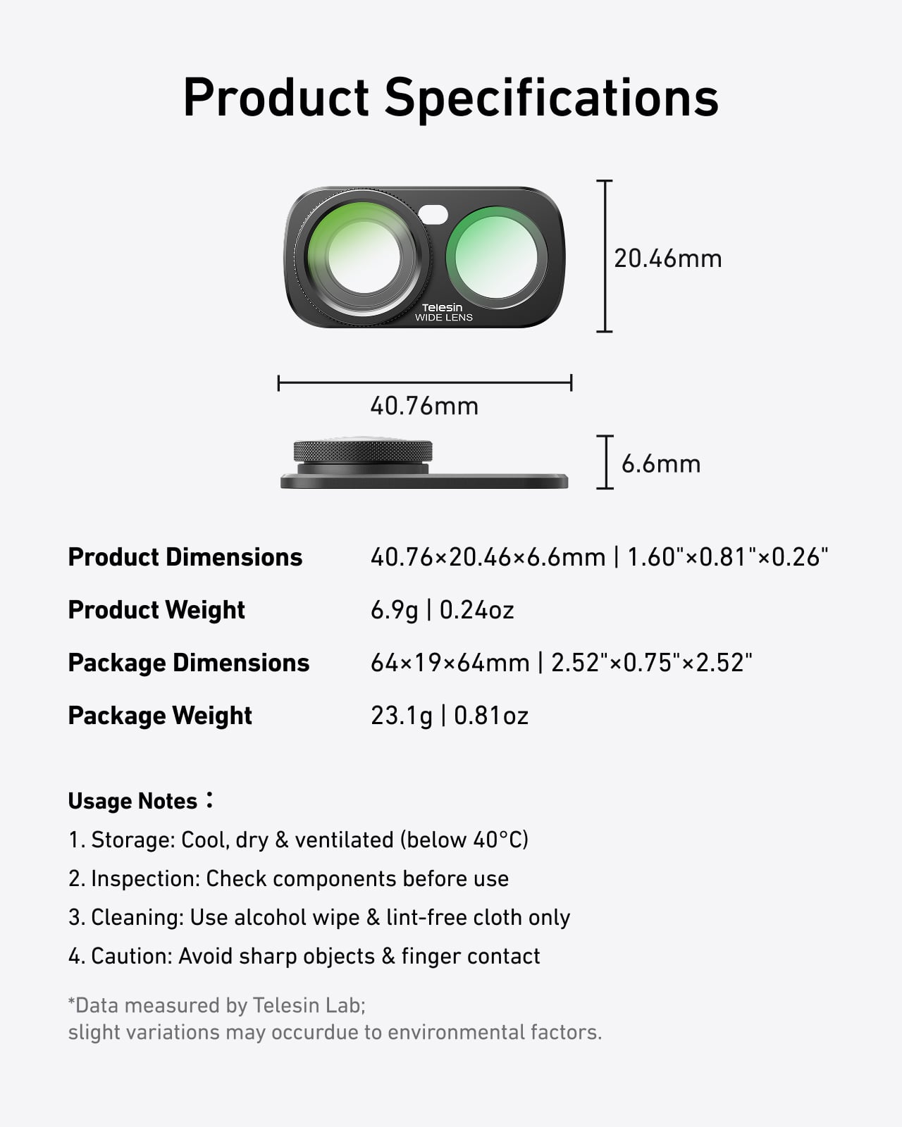 Telesin Luna Ultra Geniş Açı Lens
