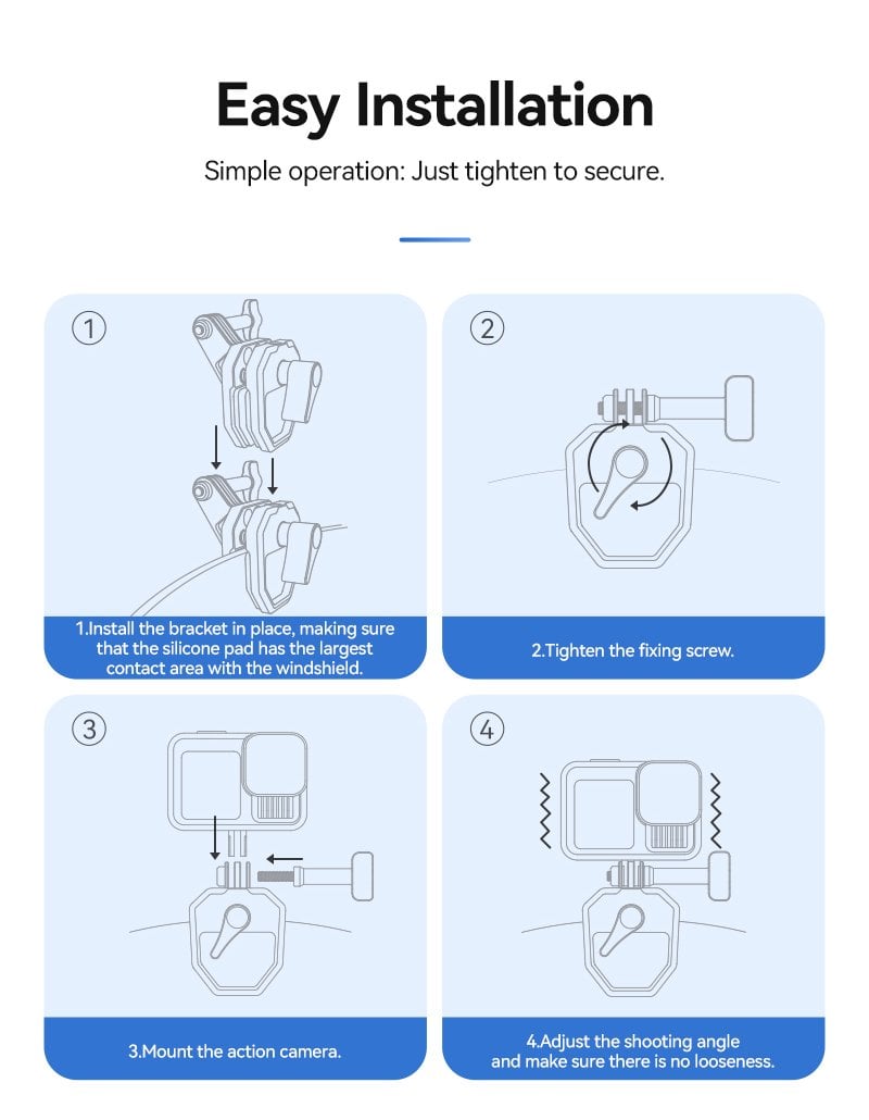 Telesin Windshield Clamp Mount