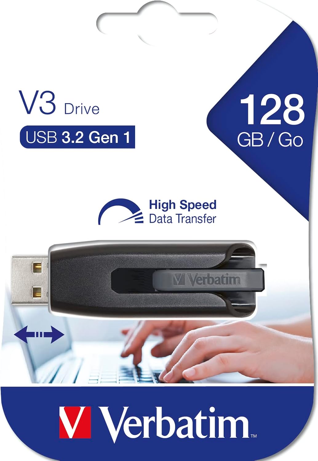 Verbatim V3 USB 3.2 Gen 1 128GB Flash Bellek