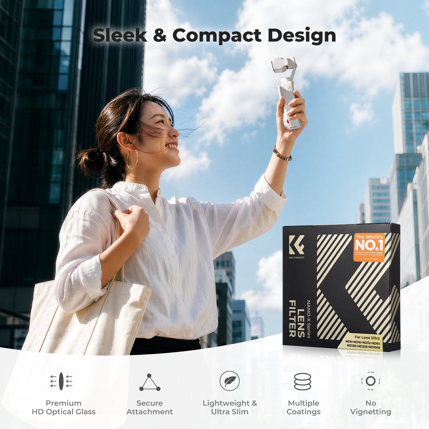 K&F Concept Insta360 Luna Ultra ND filtre seti kutusu