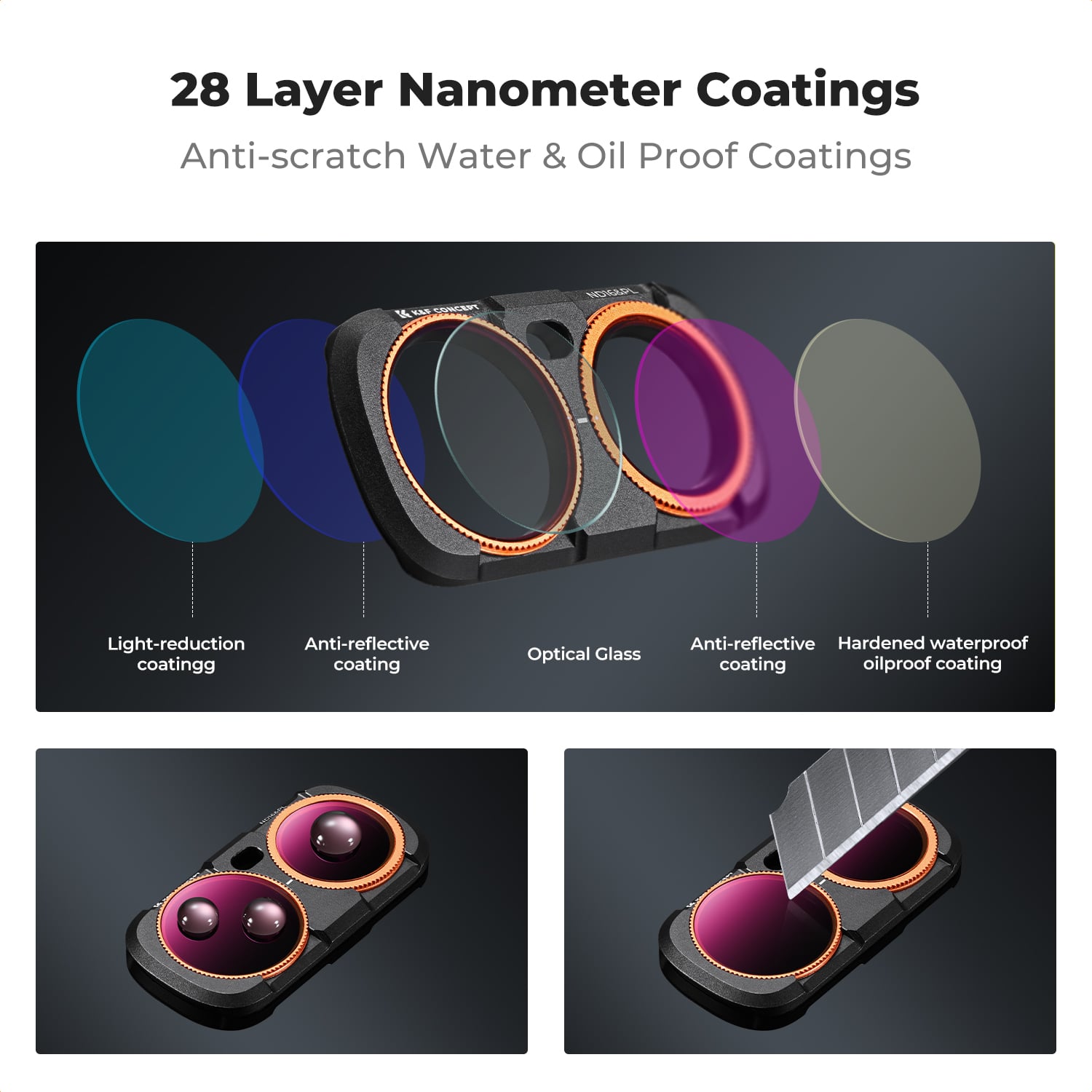 K&F Concept Luna Ultra ND/PL filtre 28 katman nano kaplama