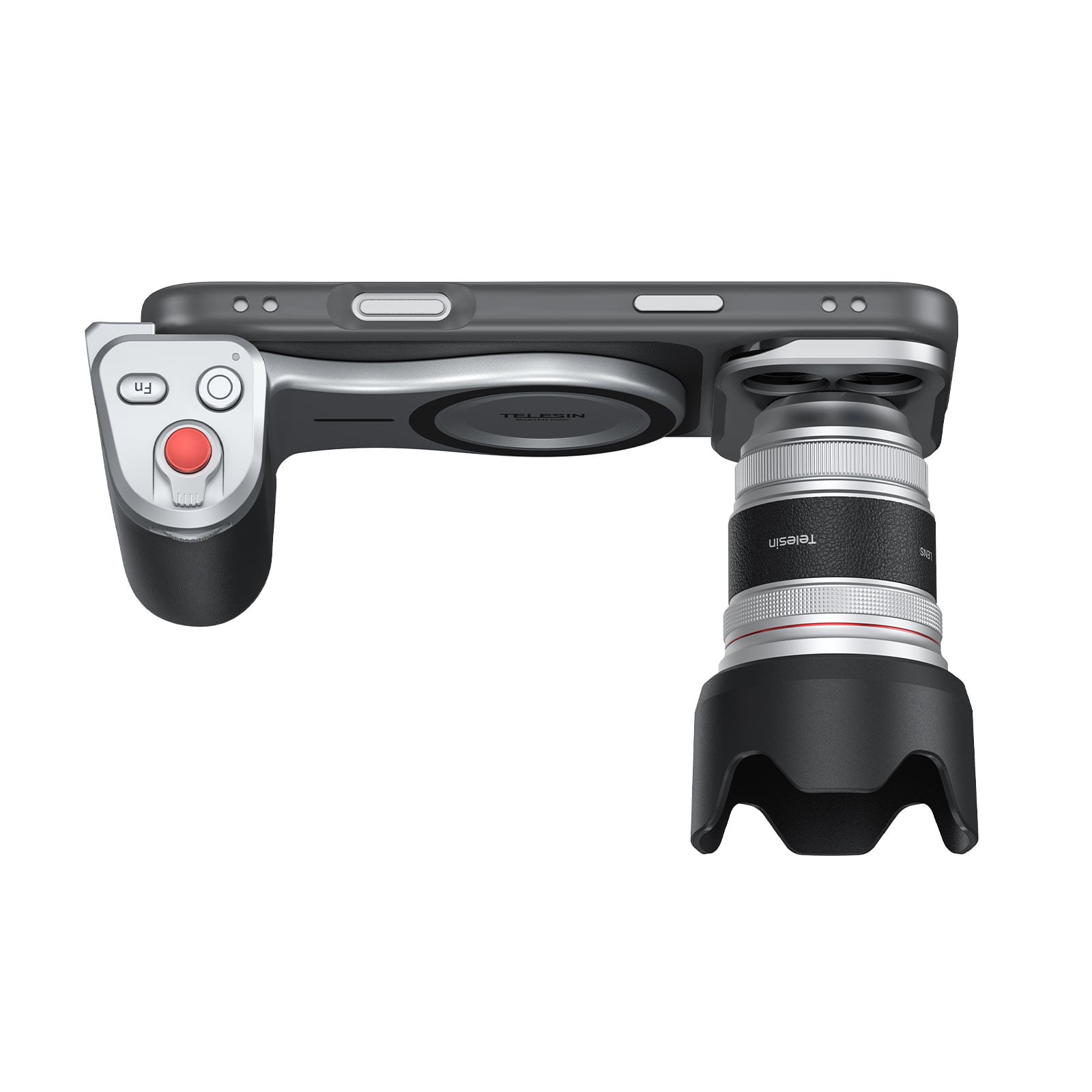 Telesin 3.5X telefoto lens ve Master Grip üstten görünüm