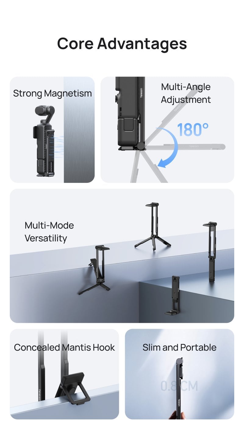 Telesin manyetik tripod temel avantajlar