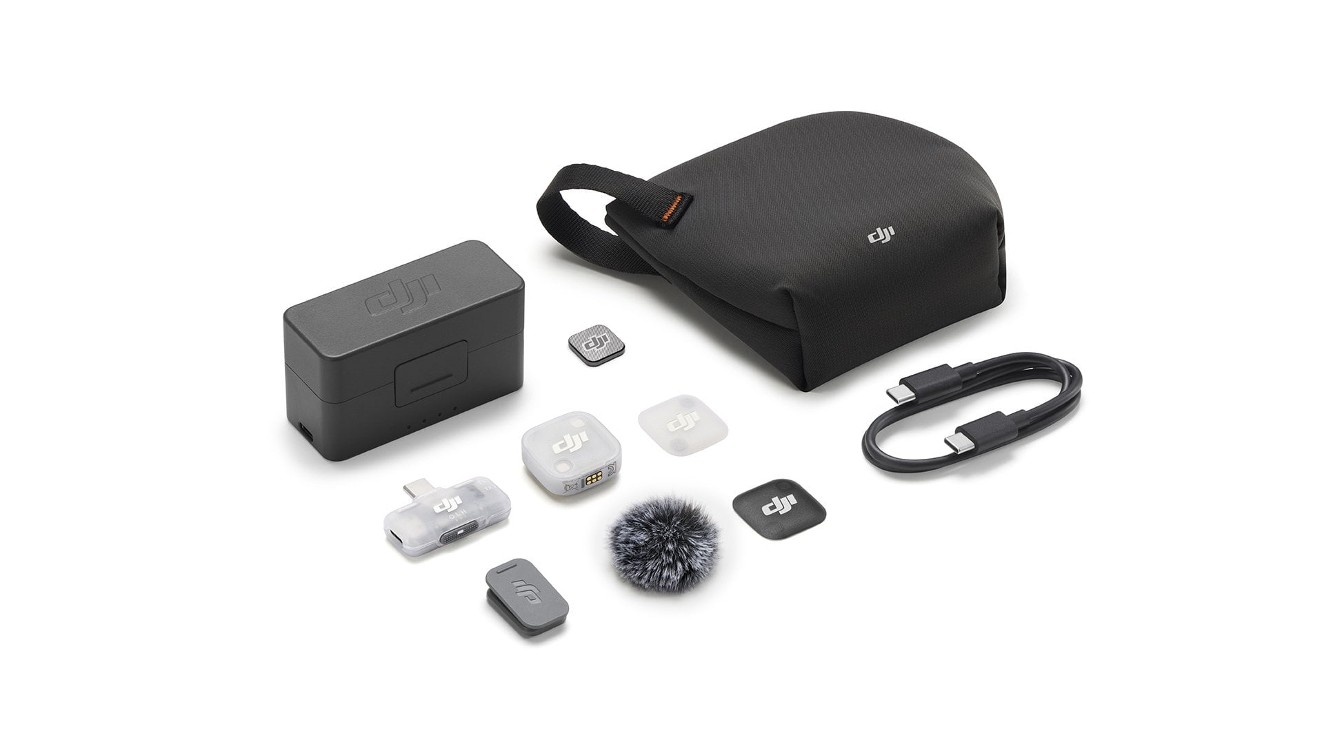 DJI MIC MINI 2 (1 TX + 1 Mobil RX + ŞARJ KUTUSU) KUTU İÇERİĞİ