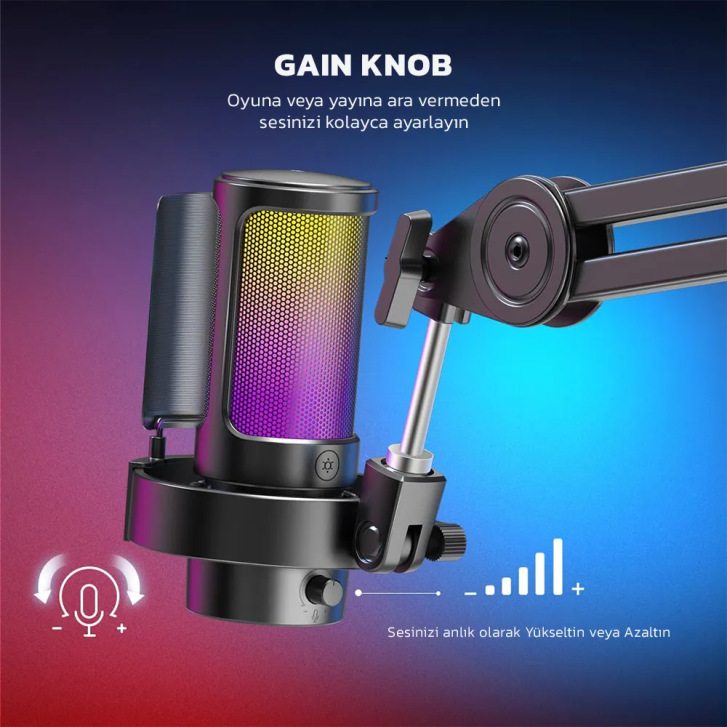 Fifine Ampligame A8T USB Yayıncı Mikrofonu (4)