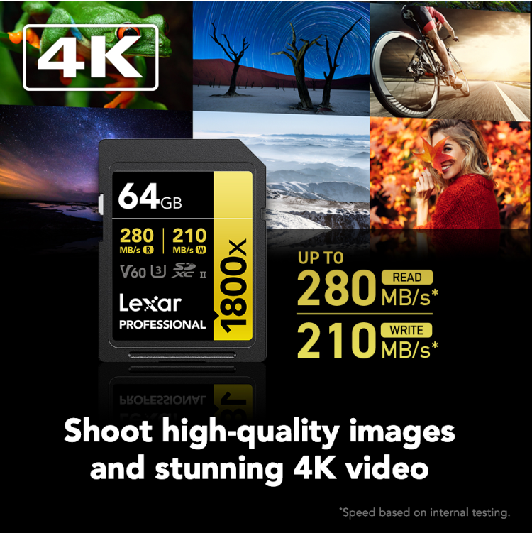 Lexar Professional 64GB 1800x SDXC UHS-II 