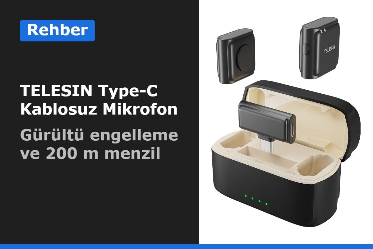 TELESIN Type-C Kablosuz Mikrofon Rehberi: Teknik Özellikler, Gürültü Engelleme ve Menzil