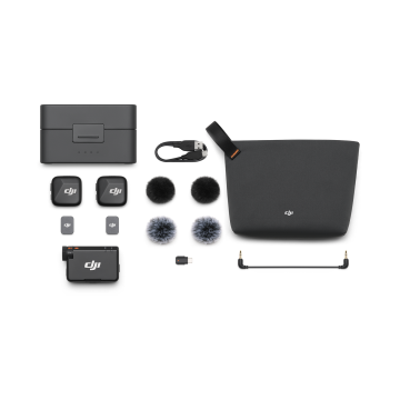 DJI Mic Mini (2TX+1RX+Şarj Kutusu) - 2'li Kablosuz Yaka Mikrofonu