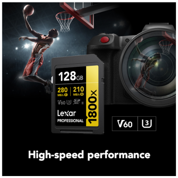 Lexar Professional 128GB V60 1800x SDXC UHS-II
