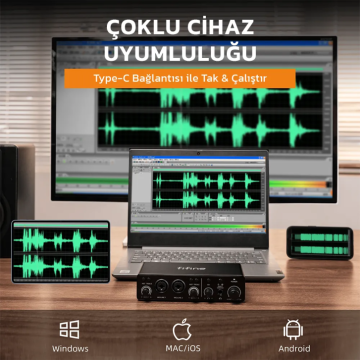 Fifine Ampli 3 USB Stüdyo Ses Kartı (2 Kanal)