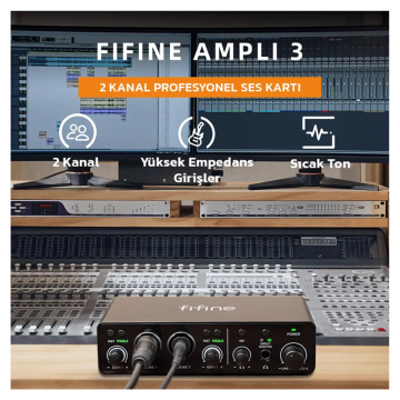 Fifine Ampli 3 USB Stüdyo Ses Kartı (2 Kanal)
