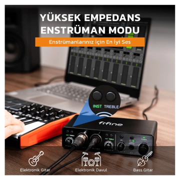 Fifine Ampli 3 USB Stüdyo Ses Kartı (2 Kanal)