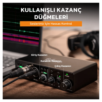 Fifine Ampli 3 USB Stüdyo Ses Kartı (2 Kanal)