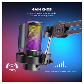 Fifine Ampligame A8T USB Yayıncı Mikrofonu