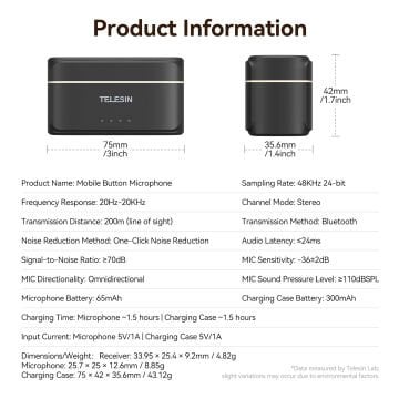 TELESIN Type-C Kablosuz Mikrofon