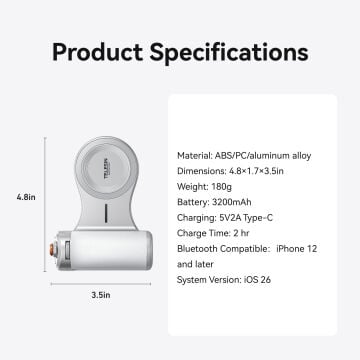 TELESIN MagSafe Pro Shot Grip (Sadece iPhone)