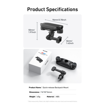 Sırt Çantası Montaj Kiti (DJI, Insta360, GoPro Uyumlu)