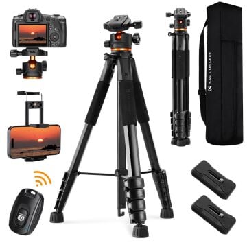 K&F Concept 190cm Alüminyum Tripod (S255A3+BH-36)