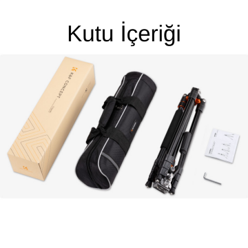 K&F Concept 200cm Alüminyum Tripod (O234A7+FH-03)