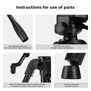 K&F Concept Masaüstü Cep Telefonu Tripod (63cm)