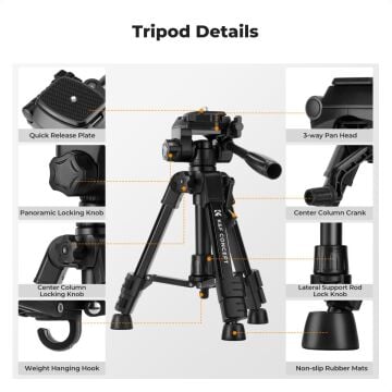 K&F Concept Masaüstü Cep Telefonu Tripod (63cm)