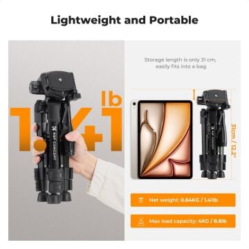 K&F Concept Masaüstü Cep Telefonu Tripod (63cm)
