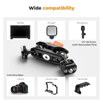 K&F Concept Cold Shoe Double Ball Head