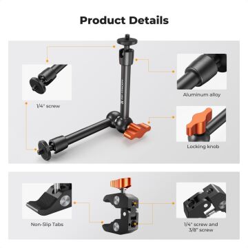 K&F Concept 9.8'' Magic Arm with Super Clamp
