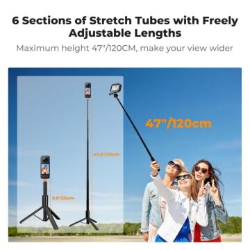 K&F Concept Görünmez Selfie Çubuğu & Tripod (120cm)