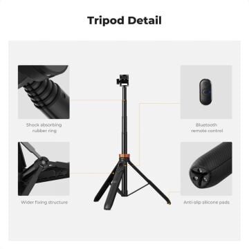 K&F Concept Bluetooth Selfie Çubuğu & Tripod (175cm)