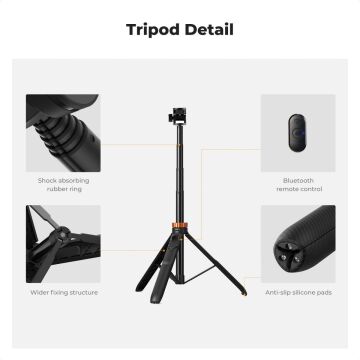 K&F Concept Bluetooth Selfie Çubuğu & Tripod (175cm)