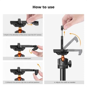 K&F Concept Bluetooth Selfie Çubuğu & Tripod (158cm)
