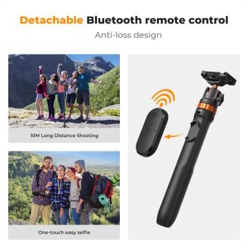 K&F Concept Bluetooth Selfie Çubuğu & Tripod (158cm)