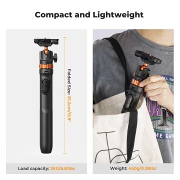K&F Concept Bluetooth Selfie Çubuğu & Tripod (158cm)