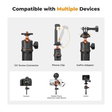 K&F Concept Selfie Çubuğu & Tripod (60cm)