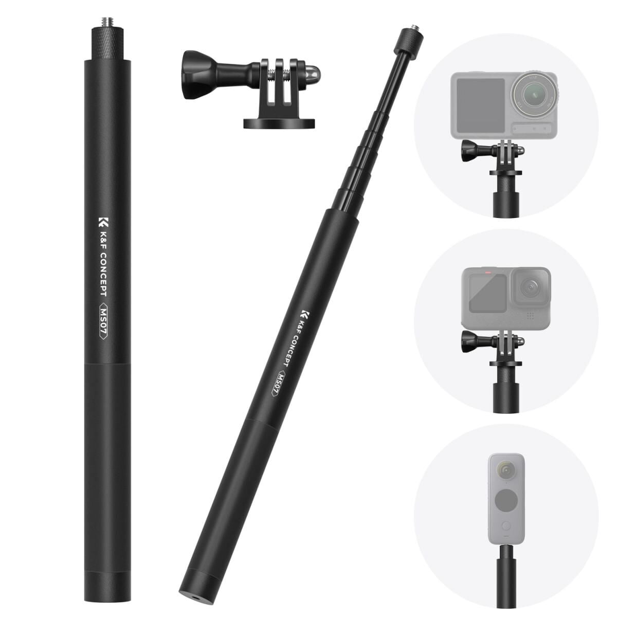 K&F Concept Görünmez Selfie Çubuğu (153 cm)