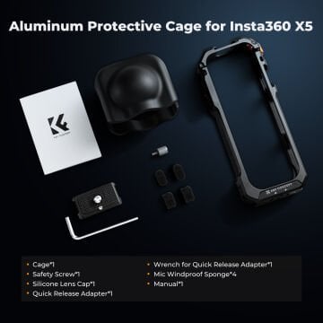 K&F Concept Insta360 X5 için Alüminyum Kafes