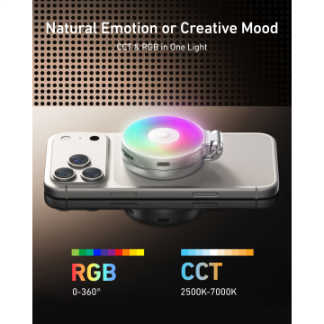 TELESIN Magnetic RGB Selfie Ring Light