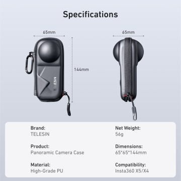 TELESIN Insta360 X5/X4 Koruma Çantası