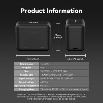 Telesin Insta360 X5 Charging Case
