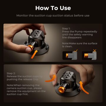 K&F Concept 3 in 1 Suction Cup Mount Kit + Extension Pole